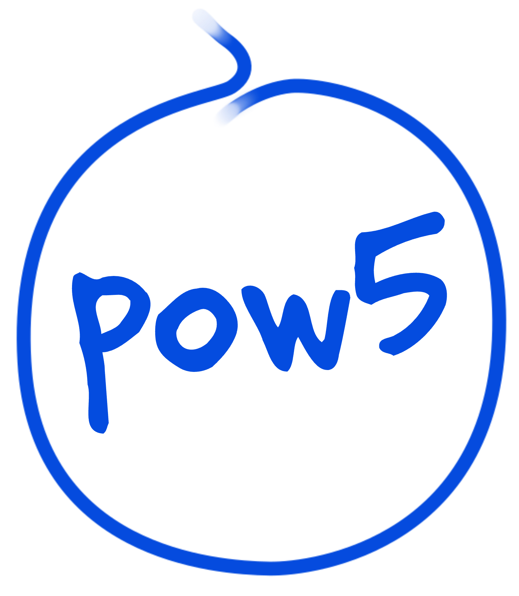 The Pow5 logo features a simple, hand-drawn blue circle with the brand name "pow5" in a playful, modern font. It reflects the service's core offerings—streaming movies, TV series, games, and creative tools like AutoMovie and a game maker. The minimalist design and bold blue color convey creativity, accessibility, and a dynamic user experience.