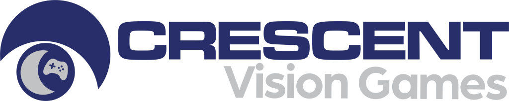 The revised logo for Crescent Vision Games presents a sleek, modern identity that balances creativity with professionalism. The central design element is a bold crescent moon paired with a stylized video game controller, symbolizing both the company’s name and its core focus on gaming. The moon shape evokes imagination, exploration, and limitless possibilities, while the controller grounds the brand in its entertainment and interactive essence.

The color palette consists of cosmic blue and cool silver-gray, creating a strong visual contrast that conveys trust, innovation, and futuristic vision. Cosmic blue provides authority and stability, aligning the brand with established professionalism, while gray adds a contemporary, polished look. This combination reinforces Crescent Vision Games as both forward-thinking and reliable.

Typography also plays a crucial role in the logo’s impact. The word “CRESCENT” is presented in bold, uppercase lettering, emphasizing strength, confidence, and recognition. In contrast, “Vision Games” is set in a softer, rounded lowercase font, symbolizing creativity, inclusivity, and approachability. Together, the fonts create a harmonious balance between power and playfulness.

Overall, the revised logo encapsulates Crescent Vision Games’ mission: merging visionary creativity with cutting-edge gaming experiences. It is versatile, memorable, and designed to resonate across digital, print, and interactive platforms, positioning the brand as an exciting player in the gaming industry.