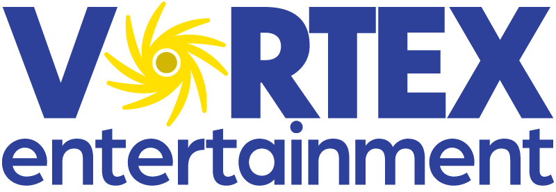 The revised Vortex Entertainment logo presents a bold, contemporary identity that reflects the company’s role as a dynamic home-video and entertainment brand. The wordmark is anchored by strong, uppercase lettering, conveying confidence, stability, and professionalism, while remaining approachable and modern. The deep blue color palette establishes trust and reliability, positioning Vortex Entertainment as a dependable curator of film and media content.

At the heart of the logo is the distinctive vortex symbol, rendered in vibrant yellow. This swirling motif visually represents motion, energy, and the immersive pull of storytelling—symbolizing how entertainment draws audiences into different worlds. The circular form also suggests continuity and timelessness, aligning with Vortex Entertainment’s connection to both classic and contemporary titles. The contrast between the blue typography and the radiant yellow icon creates a striking visual balance, ensuring high recognisability across digital and physical platforms.

The lowercase “entertainment” text beneath the main wordmark softens the overall composition, adding a friendly and accessible tone that complements the bold upper lettering above. Together, these elements create a cohesive identity that feels both established and forward-looking. Overall, the revised logo successfully captures the spirit of Vortex Entertainment as a brand driven by creativity, movement, and a passion for delivering engaging viewing experiences.